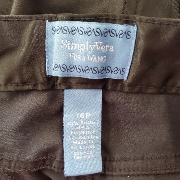 Simply Vera Vera Wang Black Satin Straight Leg Pants 16P - Picture 8 of 9